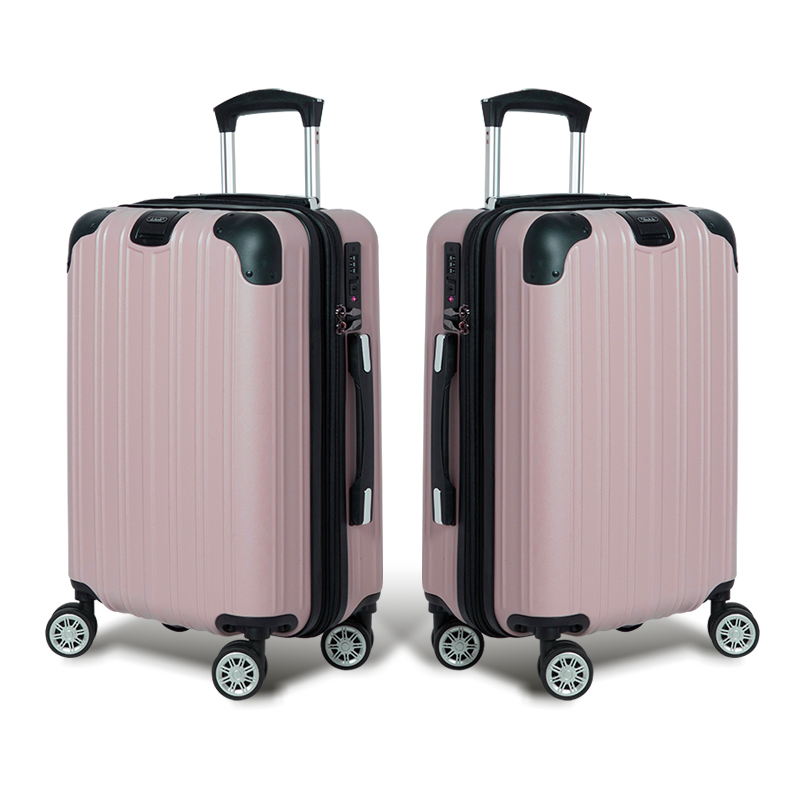【Alldma鷗德馬】25吋熱銷款拉鏈行李箱Z2S-藕粉色(贈保護套C2+B2棋盤束帶+多功能海關鎖)