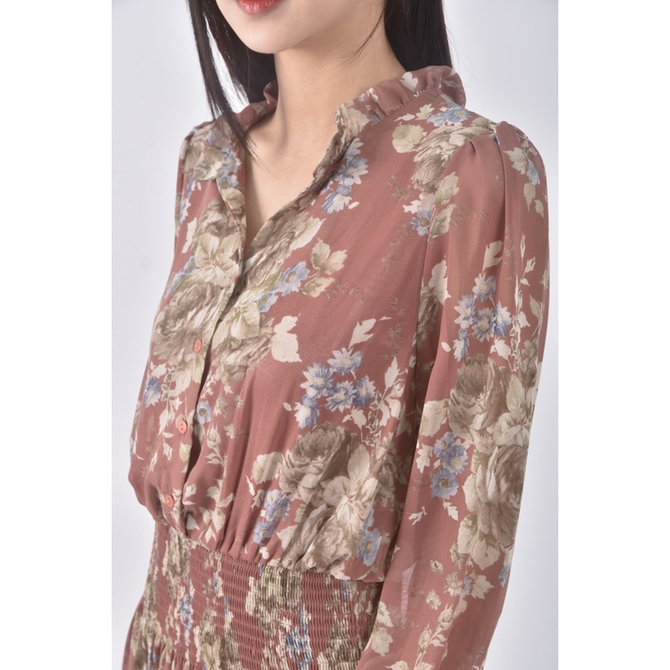 (S) moirai碎花氣質粉色洋裝二手衣, , large