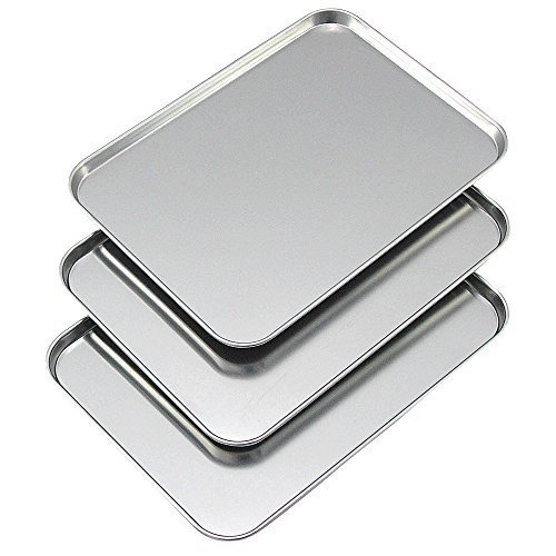 Stainless steel shallow preparation tray (3 pieces), , large