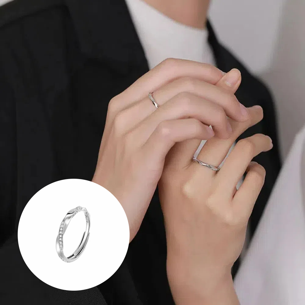 S925純銀莫比烏斯環情侶對戒   附馬卡收納盒 -女款, , large