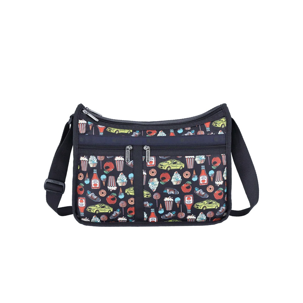 |快速出貨|Lesportsac Deluxe Everyday Bag 經典斜背包/ 紐約美食插畫風, , large