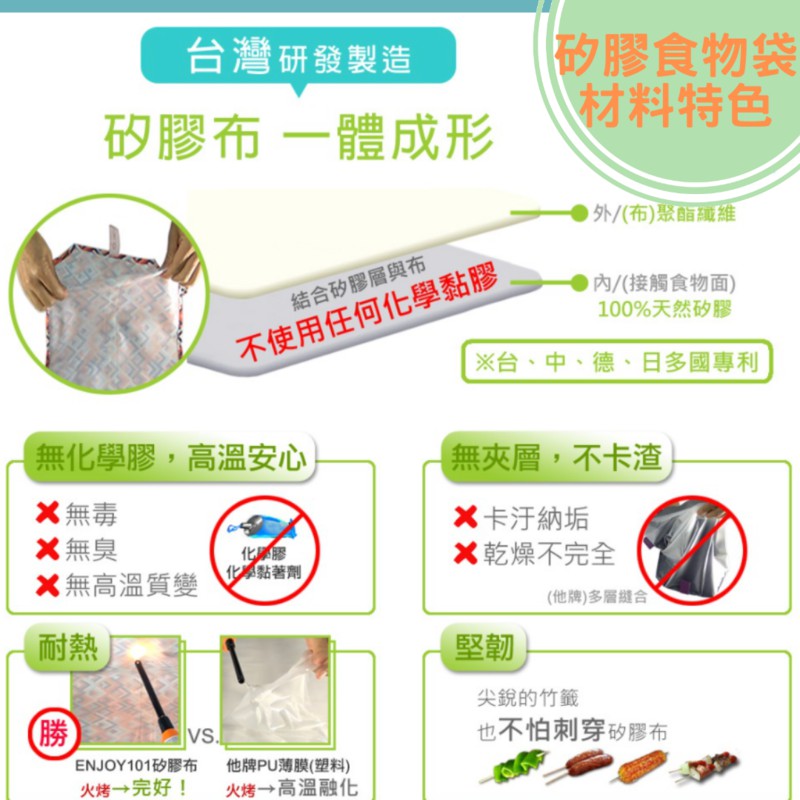 [超尚選] 早餐袋 早點袋 輕食袋 矽膠食物袋 食物袋 矽膠布食物袋 矽膠袋 點心袋 ENJOY101 Eco Believer, , large