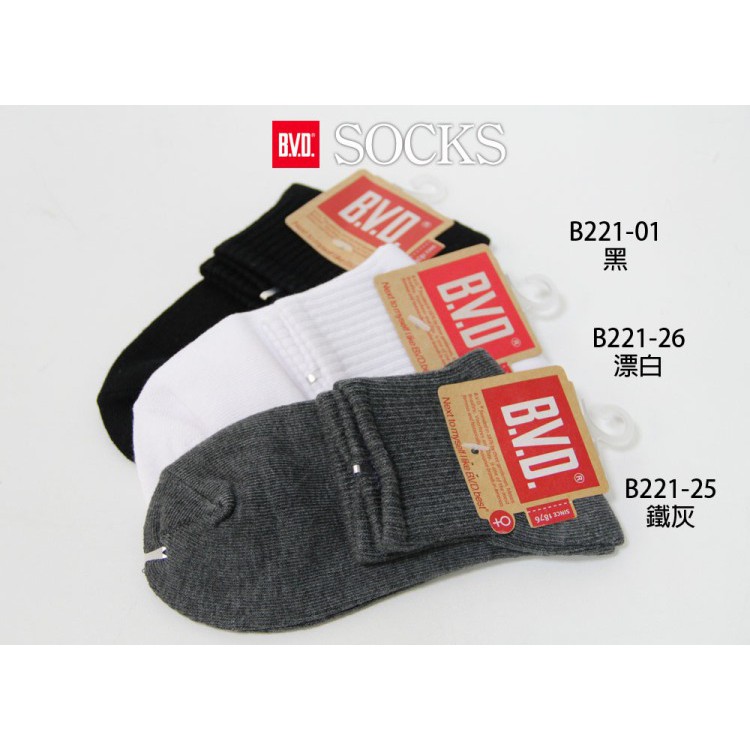 【BVD】1/2中性休閒襪<黑>B221 短襪 女襪, , large