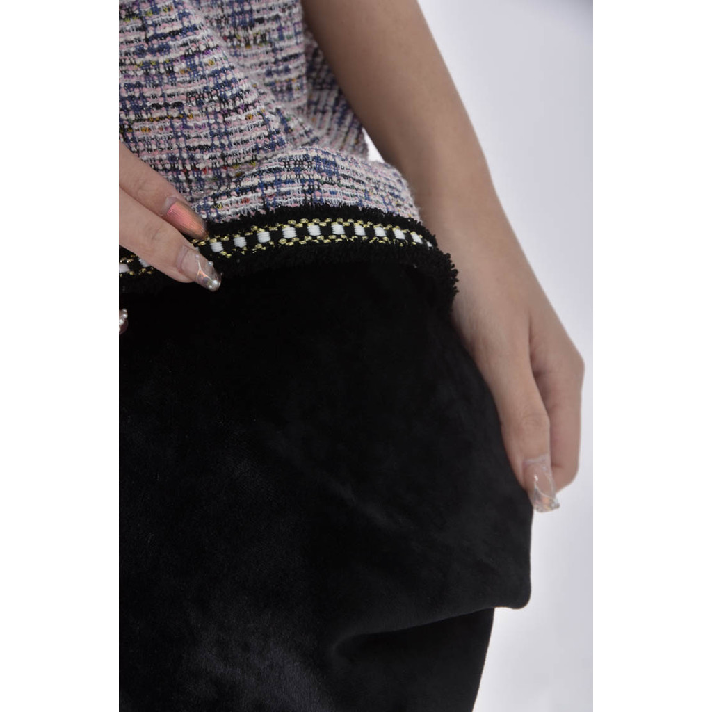 (2XL) 小香風內刷毛紫色洋裝二手衣, , large