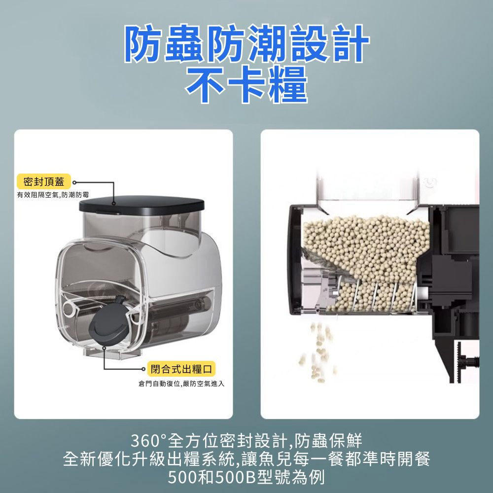 智能魚缸自動餵食器/6檔數顯AF-250疊加倉(含電池), , large