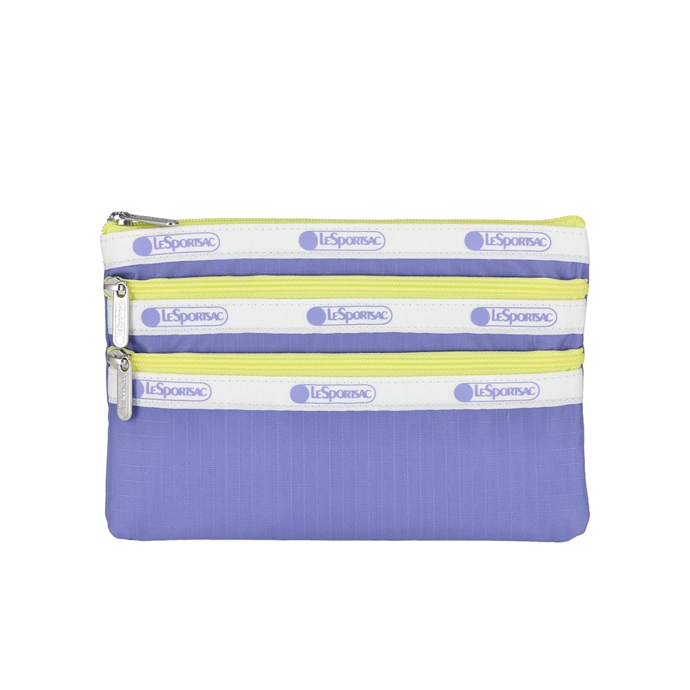 Lesportsac 3-Zip Cosmetic 三層拉鍊收納化妝包/ 紫羅蘭色, , large