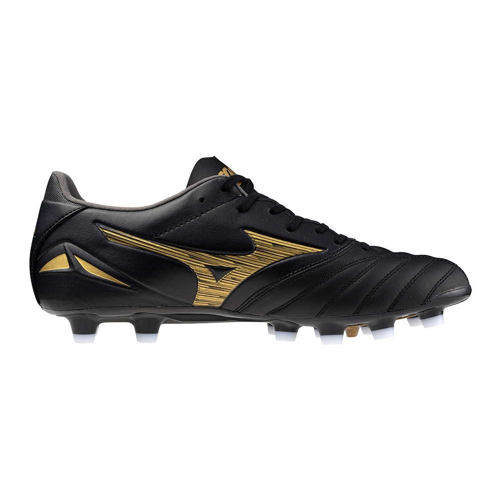 [秉宸] MIZUNO MORELIA NEO IV PRO 成人足球釘鞋 袋鼠皮 草地釘鞋 大釘 黑x金 P1GA233450, , large