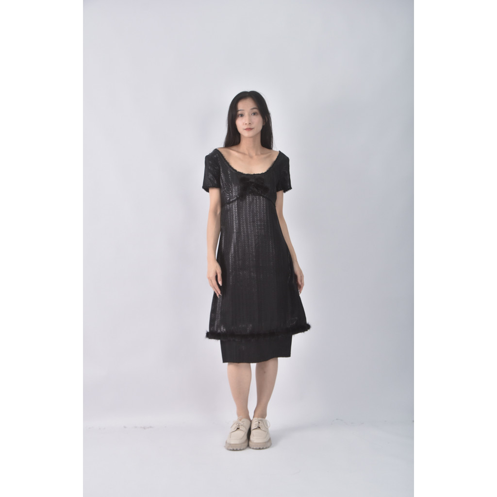 (S) anna sui蝴蝶結黑色洋裝二手衣, , large