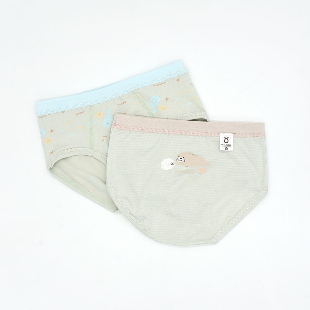 minihope美好的親子生活-沉靜海洋男童三角褲(2件組B), , large