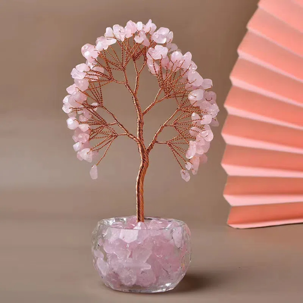 【A&R】發財水晶樹聚寶盆 透明杯迷你款 - 透明杯粉水晶, , large