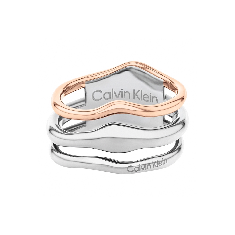 Calvin Klein CK 雙色波浪造型戒指 禮物 送禮(35000651), , large