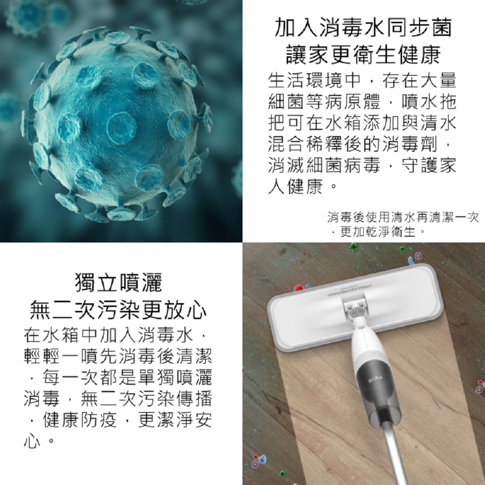 【好米企業社】德爾瑪噴水拖把 噴霧拖把 懶人拖把 平板拖把 懶人拖把 清潔用品 掃除用具 拖把, , large