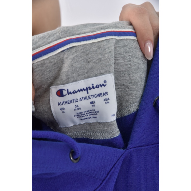 (XL) champion質感棉質連帽藍色長袖上衣二手衣, , large