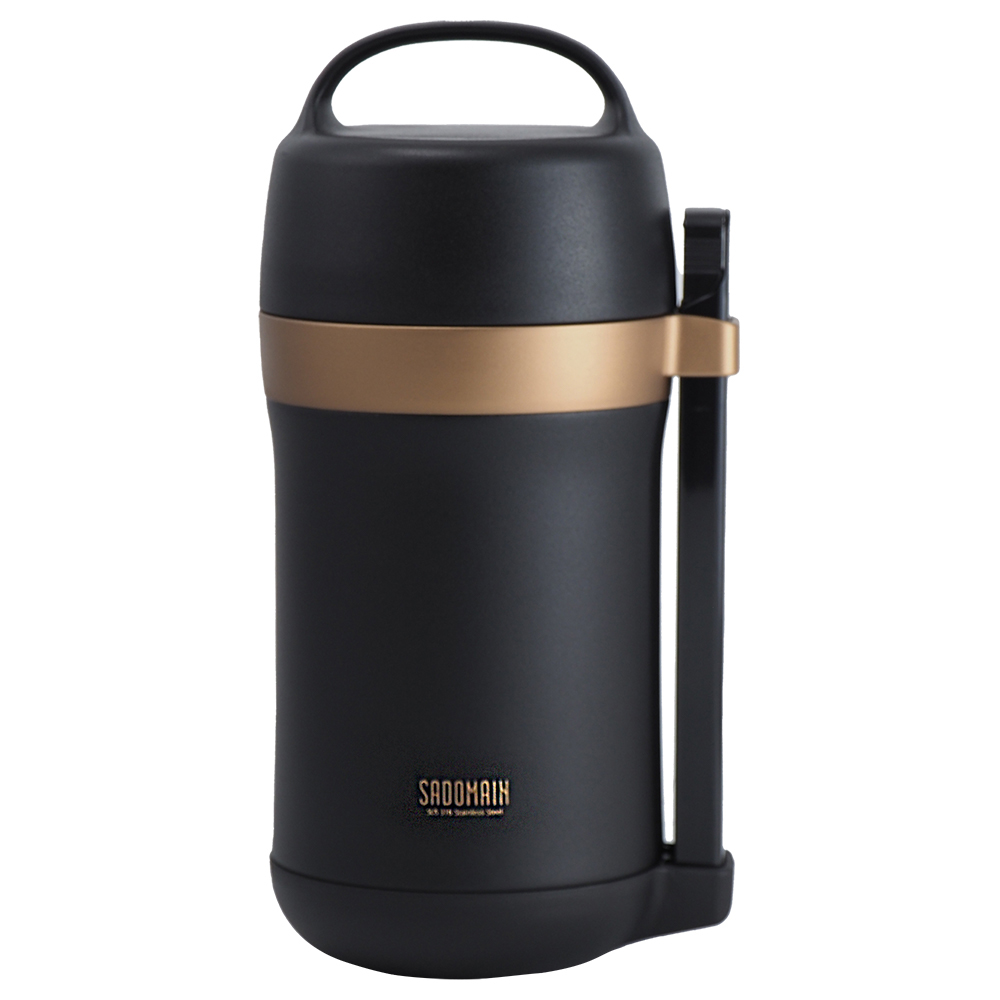 仙德曼三層316不鏽鋼真空提鍋-1.5L-紳士黑-1組