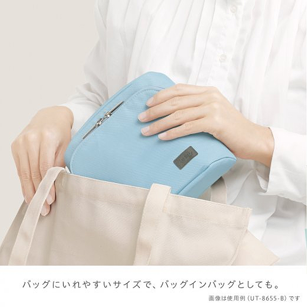 【龍品文創】日本SONIC UT-8655 柔光站立收納包-B薄霧晴空藍, , large