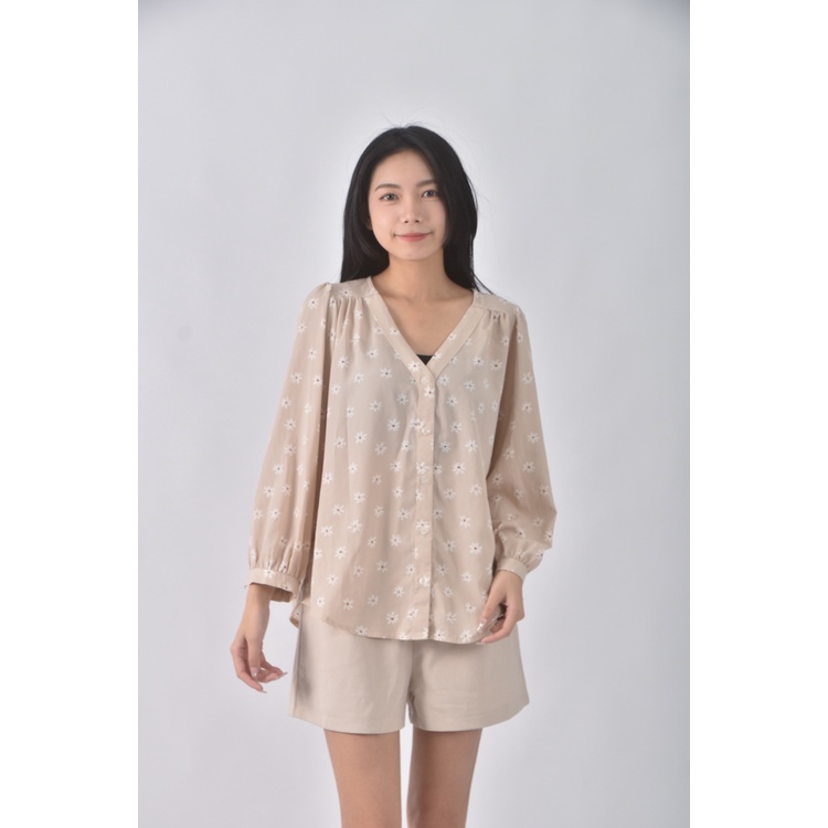 (XL) j ne韓牌碎花粉色長袖上衣二手衣, , large