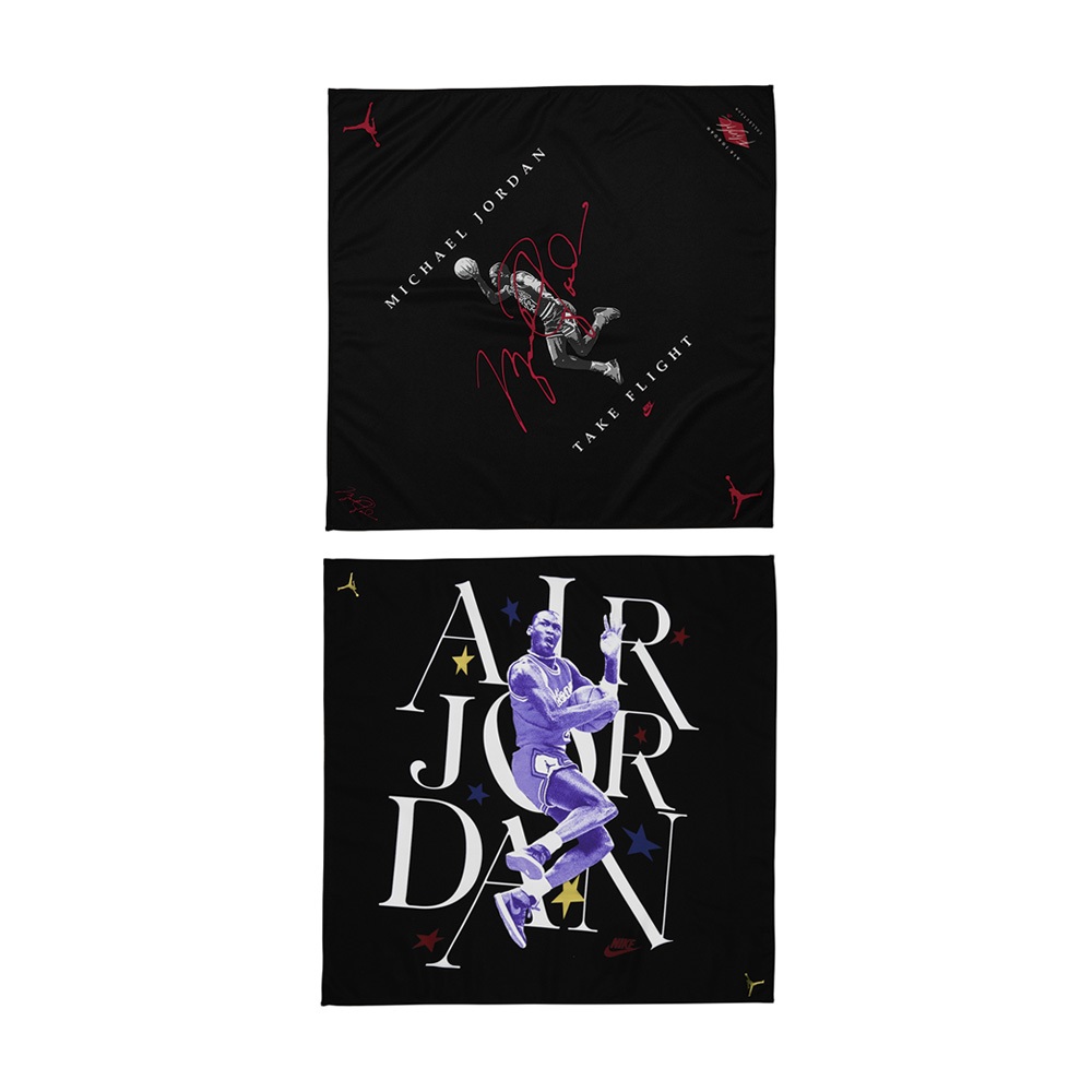 NIKE JORDAN BANDANA PRINTED 方巾 領巾 頭巾 時尚 吸汗 乾爽 透氣 柔軟 舒適 黑紅 黑藍