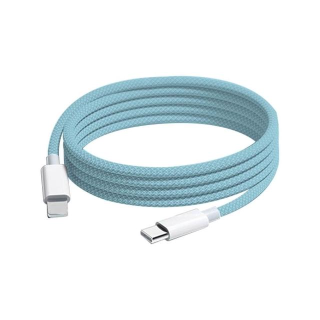 2-Pack Apple 60W Fast Charging Type-C to Type-C Sky Blue Braided Charging Cable 2M