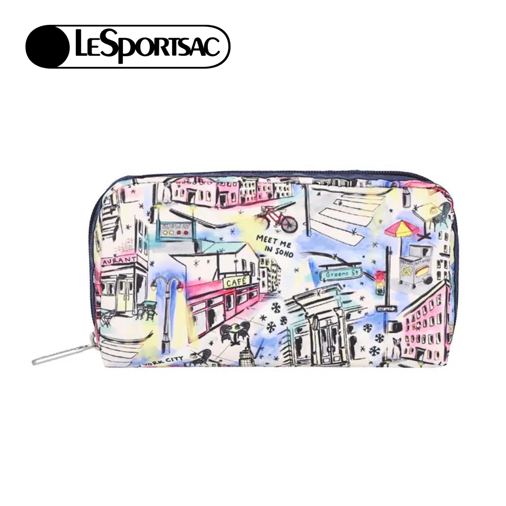|快速出貨|Lesportsac Rectangular Cosmetic 立體長形收納化妝包/ 冬日紐約街景, , large