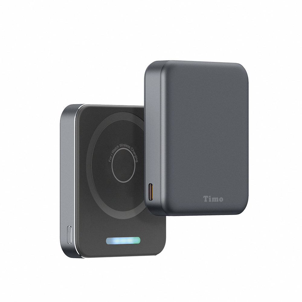 【Timo】Magic-Cube 20W PD Fast Charging 3-in-1 Wireless Power Bank 5000mAh - Gray, , large