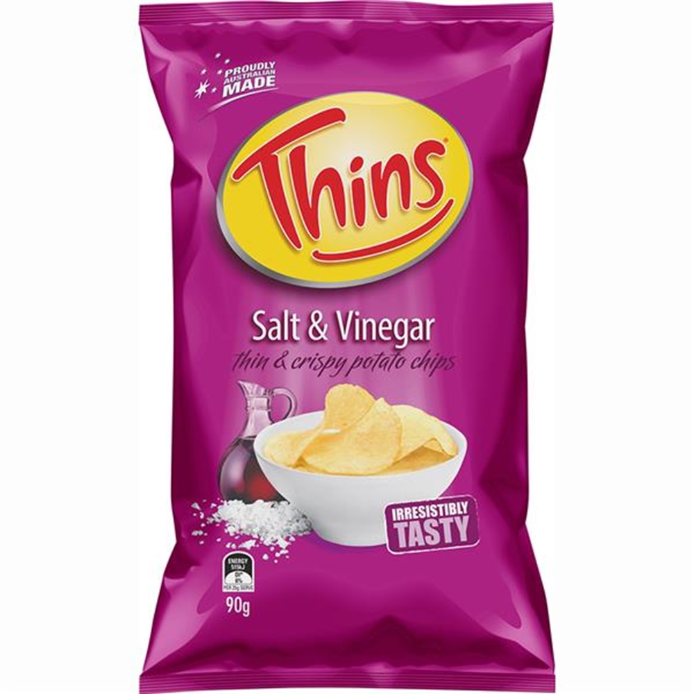 Thins Salt And Vinegar Potato Chips, , large