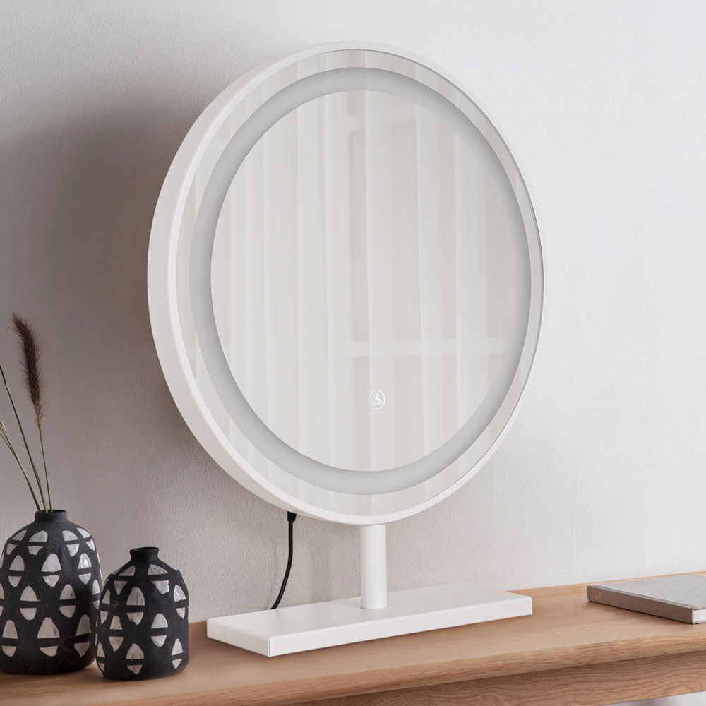 【Homelike】喜家居LED三色補光圓型美妝鏡(2533), , large