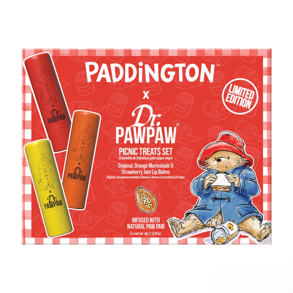 【Dr.PAWPAW】柏靈頓熊-野餐點心組 (護唇膏) (甜橙果醬+經典+草莓果醬)4g&times;3, , large