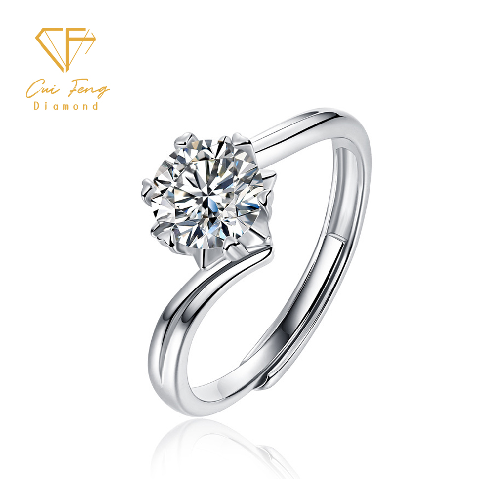 【CF鑽飾】戒指《1克拉男女對戒 經典E》莫桑鑽 純銀 鑽戒, , large