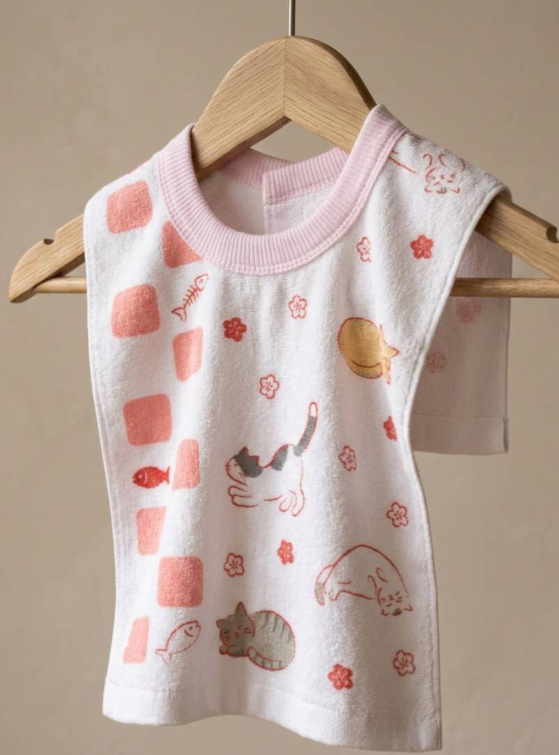 [Kaimei Cotton Industry] 8-pack Random Excellent MIT Made in Taiwan Skin-friendly Cotton Soft Pure Cotton Absorbent Children's Bib Cat Style, , large