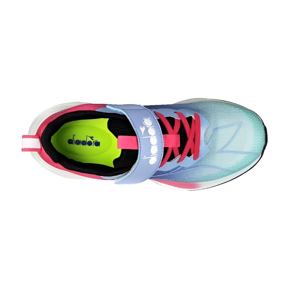 DIADORA迪亞多那 大童專業慢跑鞋 童運動鞋 童鞋 寬楦 輕量 透氣 保護後跟 吸震 反彈 抗菌 除臭 黑藍 藍粉, , large