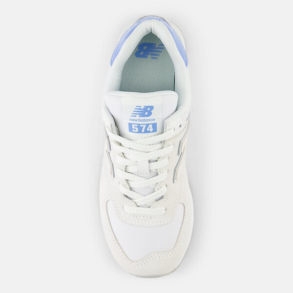 Kixpress-New Balance 女 休閒鞋 運動 經典 復古 B楦 NB 574 緩震 麂皮 海鹽 藍 [WL5742BC], , large