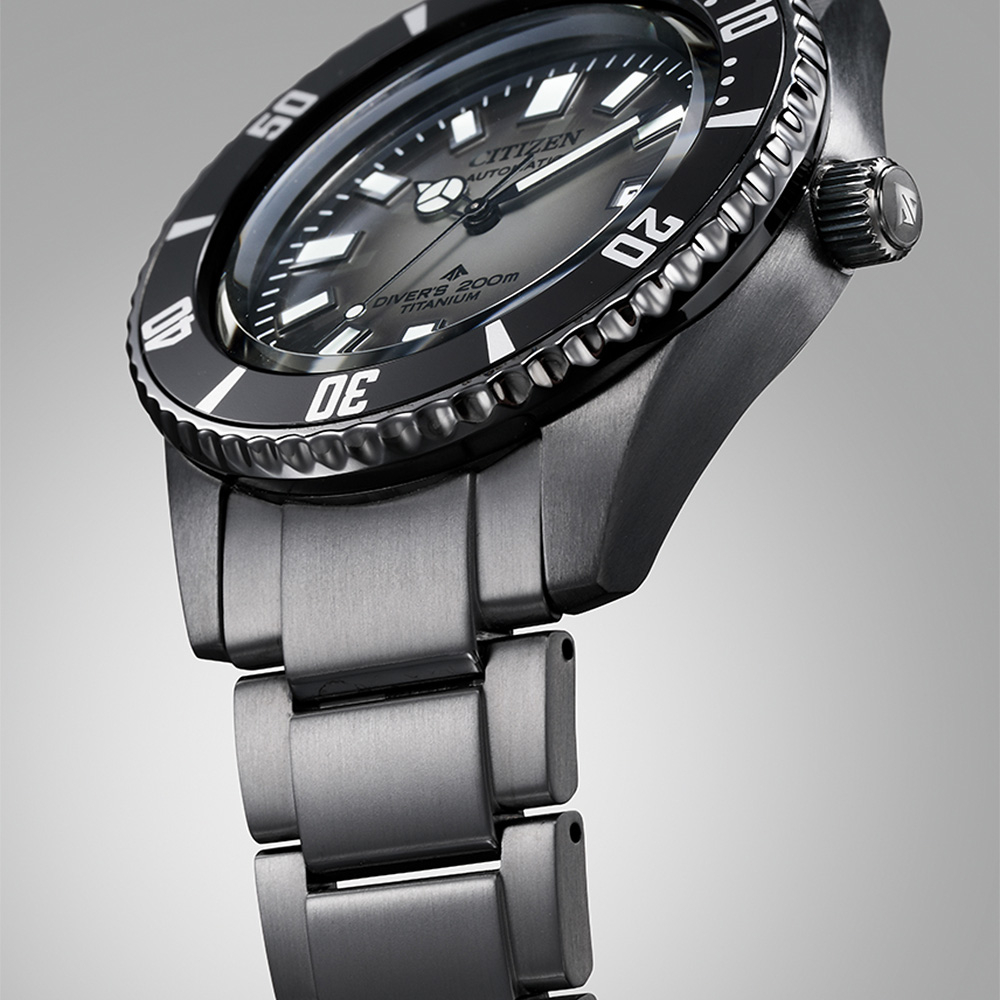 CITIZEN 星辰 限量 1977征服潛水機械錶款-鈦-暗黑款 NB6025-59H, , large