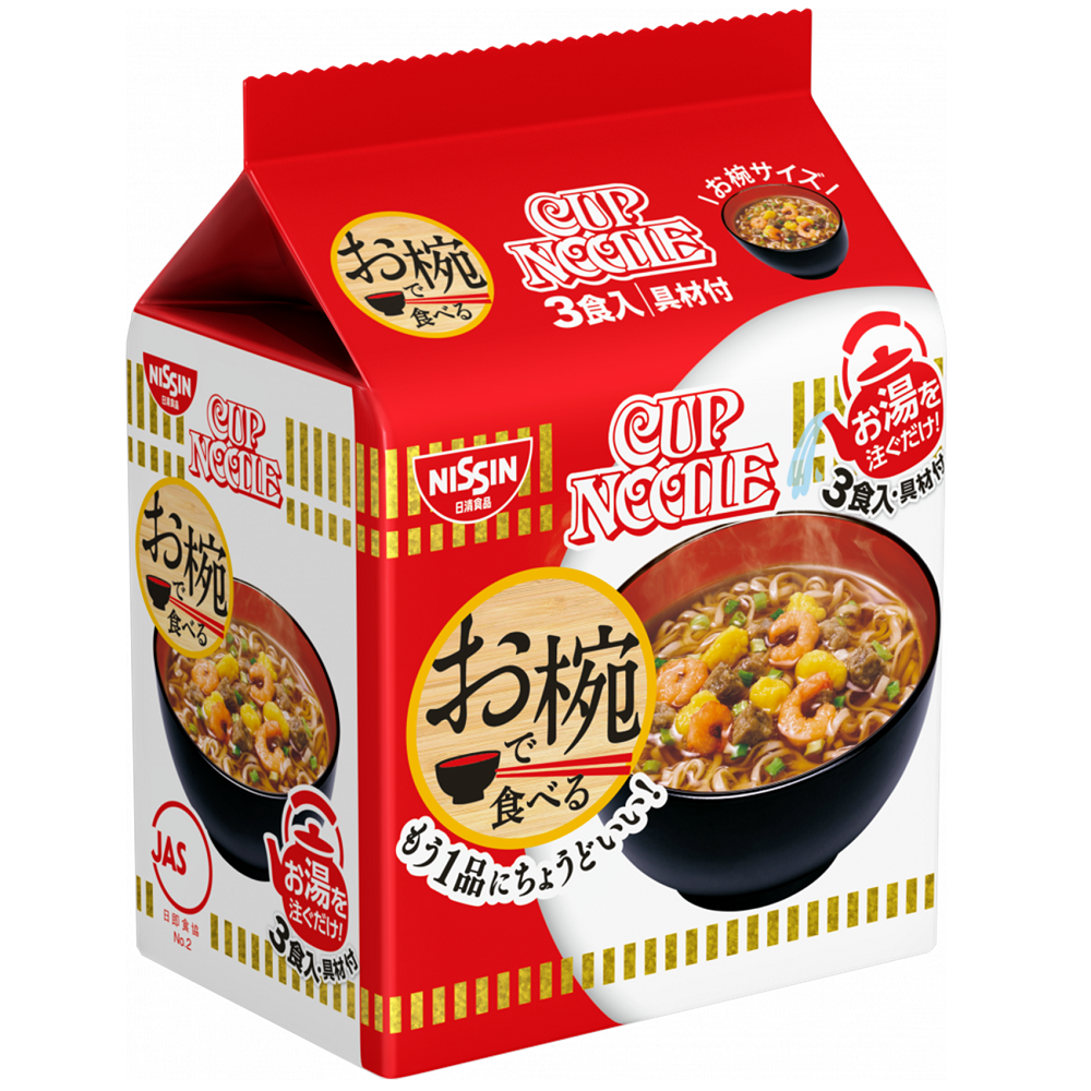 日清小碗麵3入-醬油風味