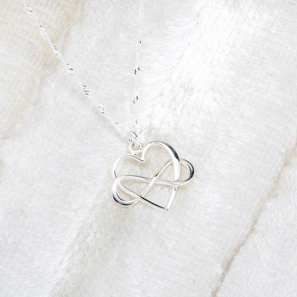 【Angel & Me】Heart Endless love s925 sterling silver necklace Birthday, , large