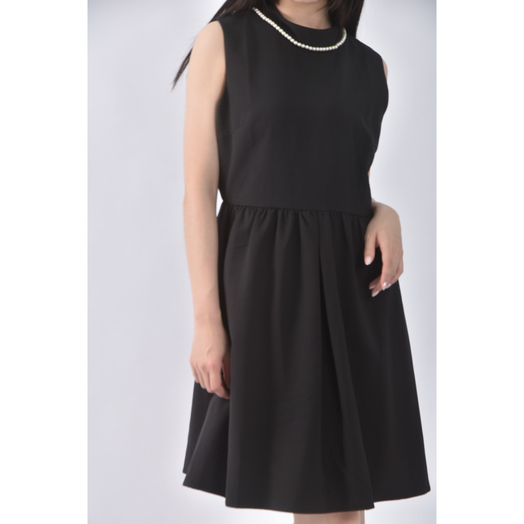 (M) pazzo質感圓領黑色洋裝二手衣, , large