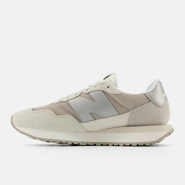 Kixpress-New Balance 女 休閒鞋 運動 復古 B楦 NB 237 緩震 舒適 灰奶杏 [WS237MSB], , large