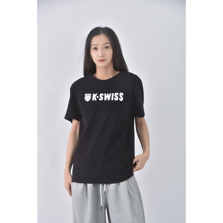 (S) k swiss質感棉質純棉黑色短袖上衣二手衣, , large