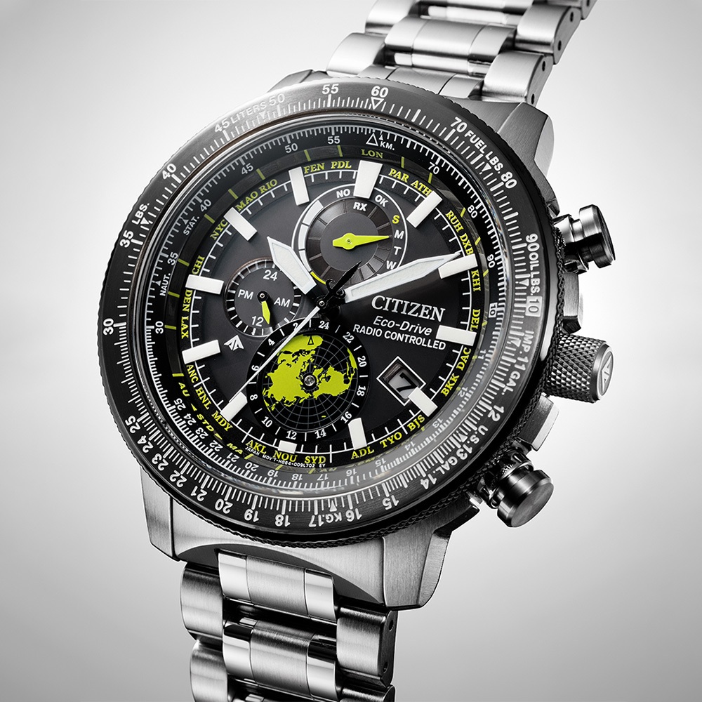 CITIZEN 星辰 PROMASTER 光動能電波飛行錶 北半球城市時間手錶 BY3006-53E, , large