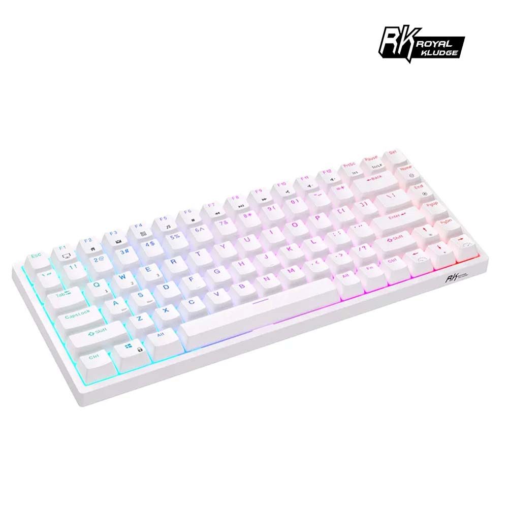 [樂維科技]RK84 75% 藍牙三模無線機械鍵盤 紅軸 RGB 白色, , large
