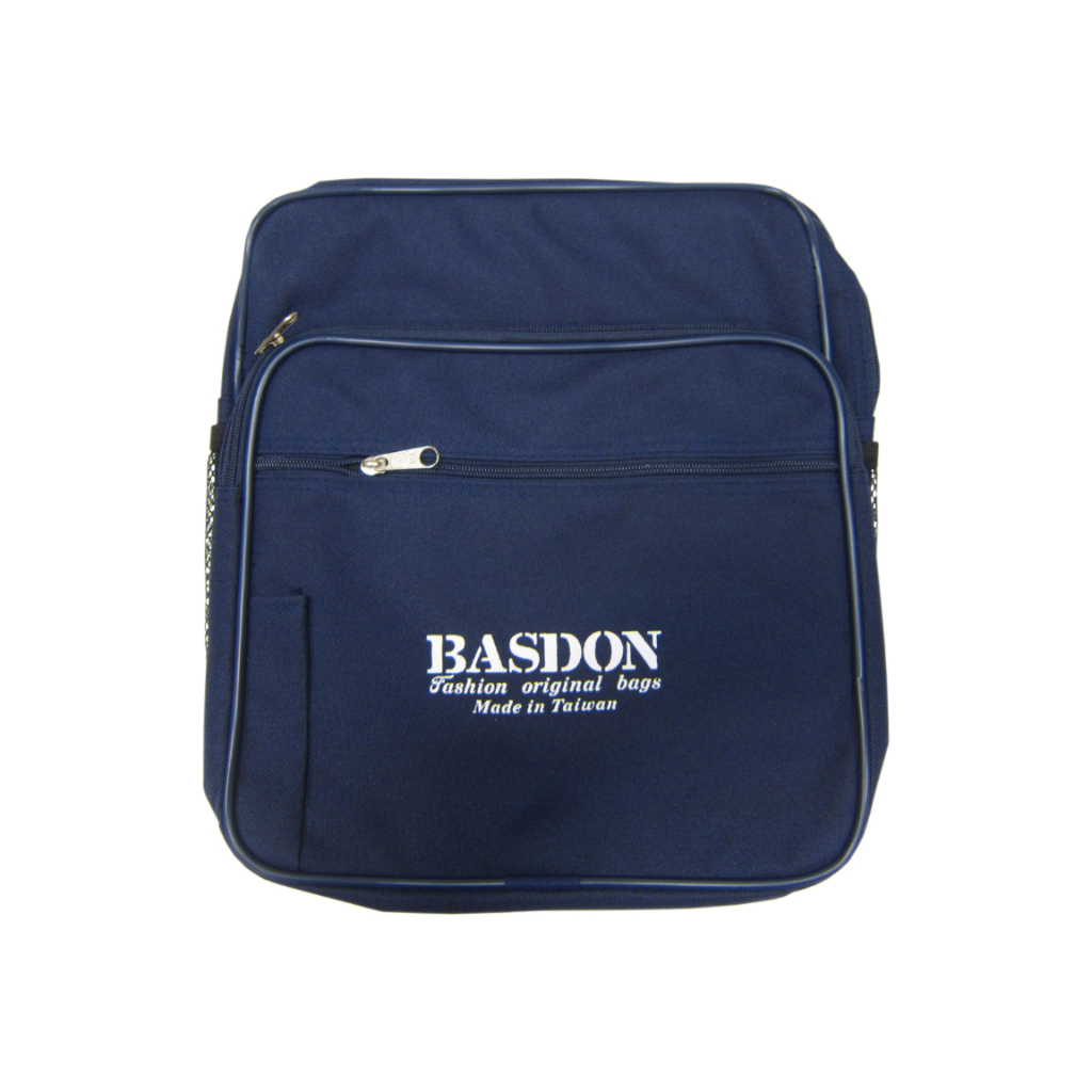 ~雪黛屋~BASDON 側背包大容量可A4紙MIT插筆袋二主袋+外袋共四層BSD8002, , large