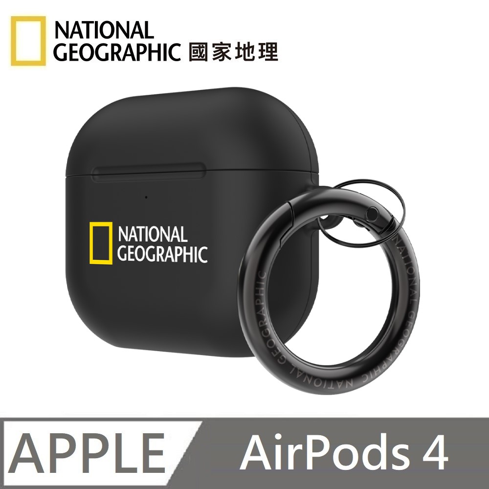 National Geographic Hard Case Earphone Case Earphone Case Suitable for AirPods 4 - Black 