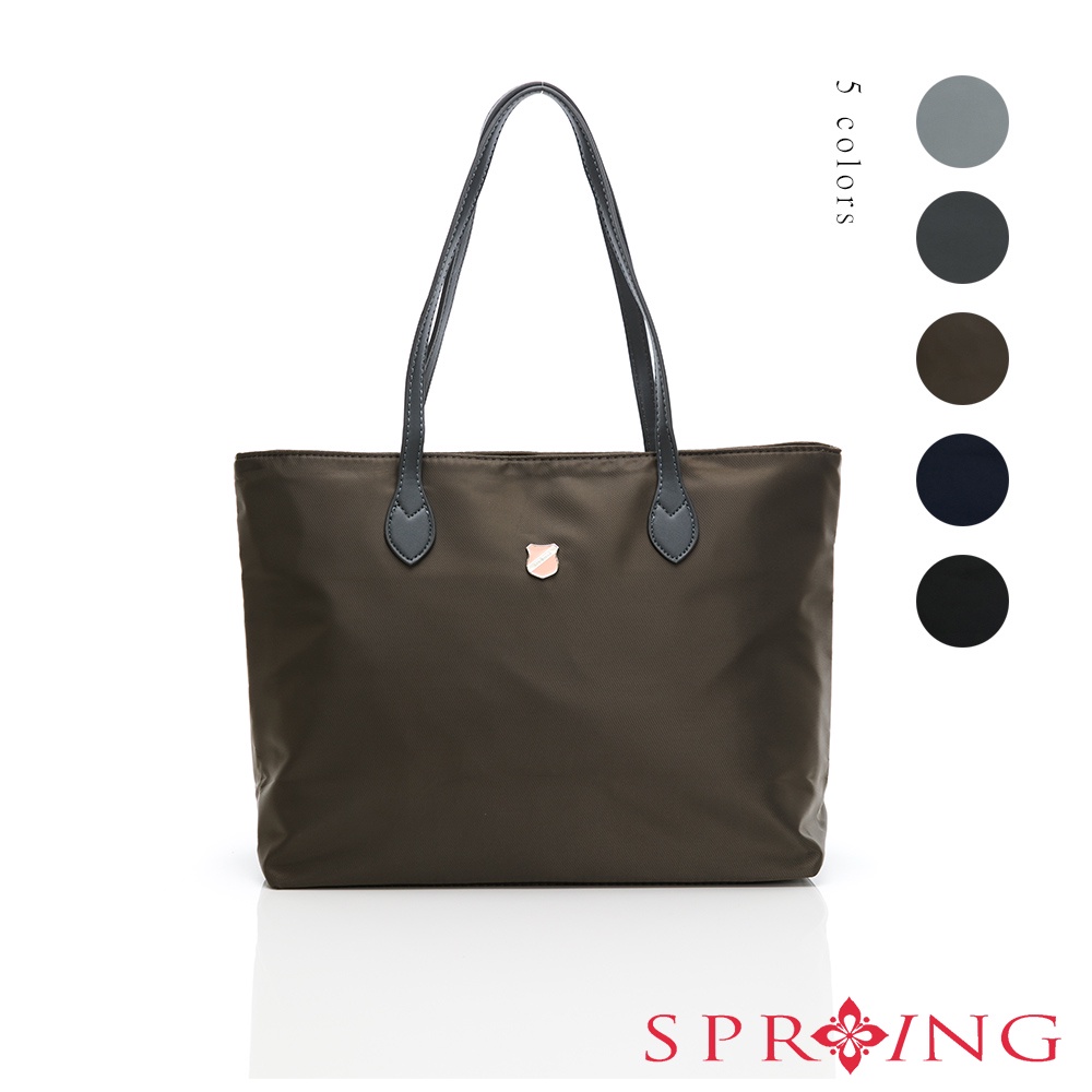 SPRING-質感尼龍托特包大肩背包商務輕便肩背包-多色, , large