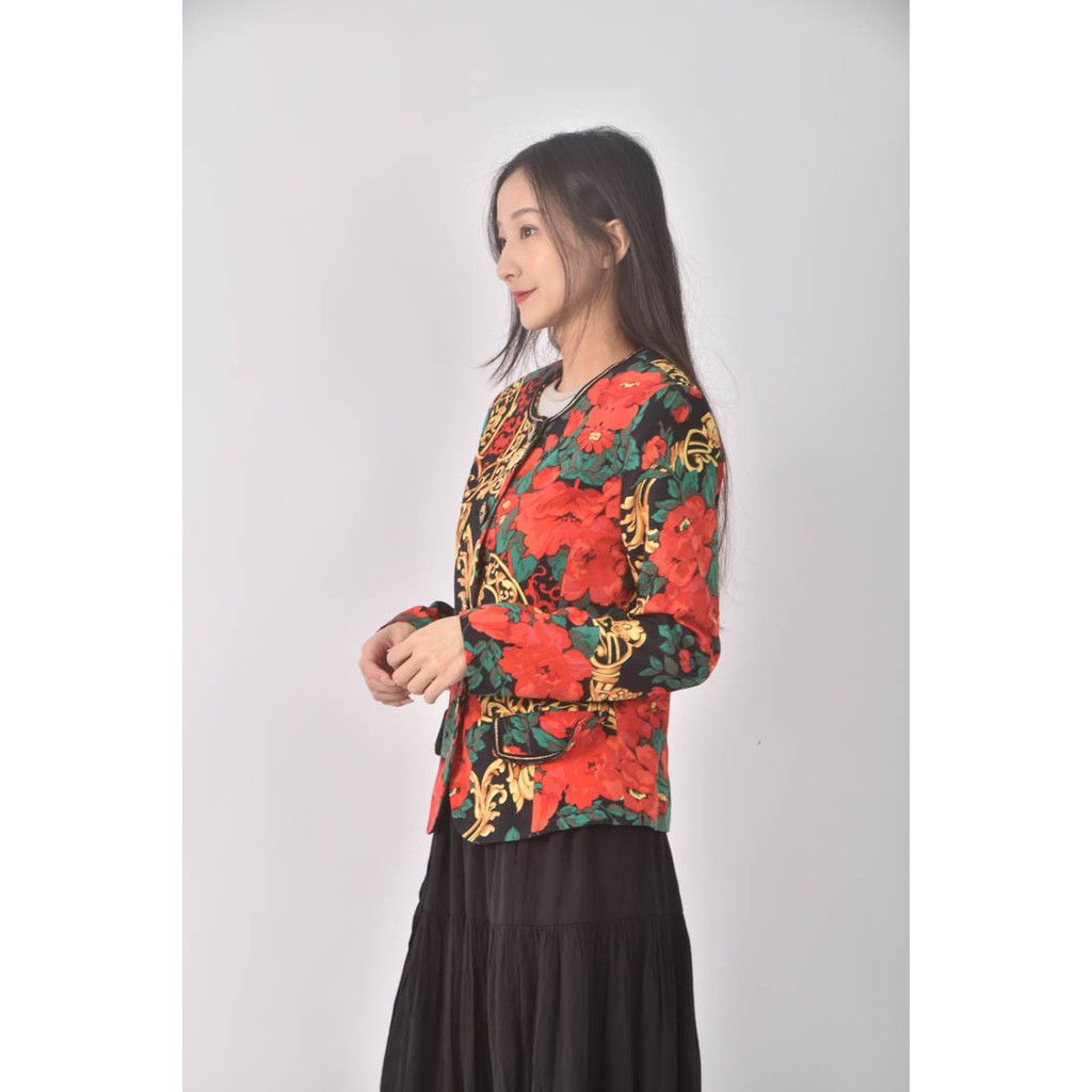 (S) 寬的fashion圓領紅色外套二手衣, , large