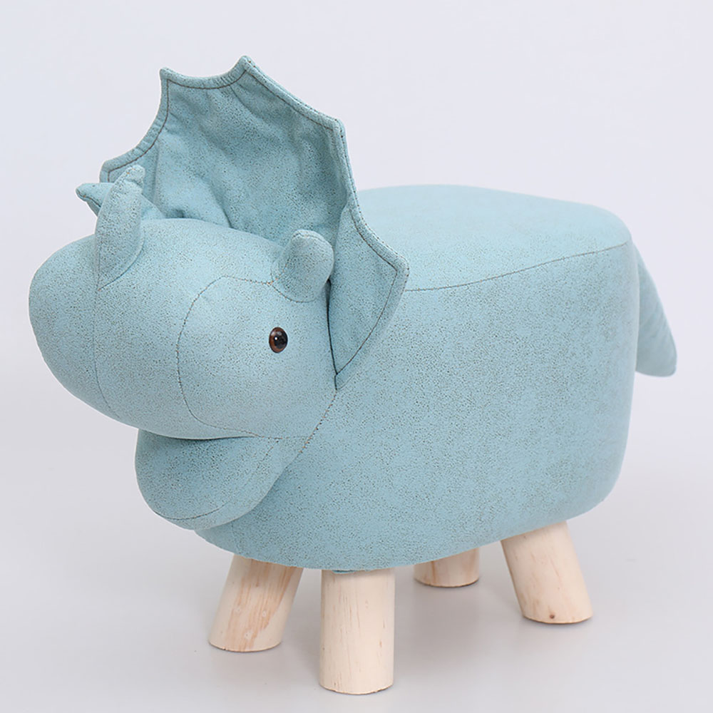 創意動物造型實木兒童小矮凳恐龍綠色, , large