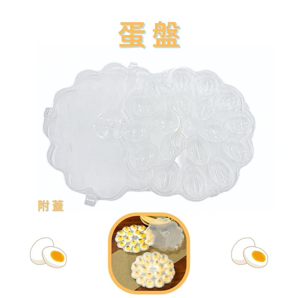 金德恩 GS MALL 台灣製造 蛋盤 18顆 半熟蛋 淺盤 雞蛋容器 點心盤 分格盤 蛋盒 造型盤 派對食物盤, , large