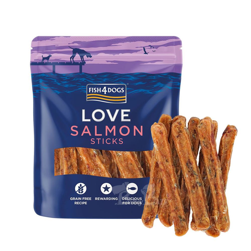 【倆寶貝精品館】海洋之星FISH4DOGS 珍愛營養點心-鮭魚肉條85gｘ２入, , large