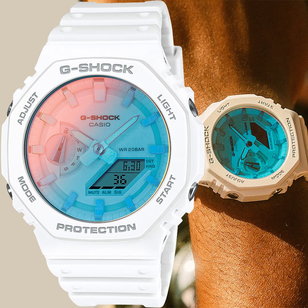 CASIO 卡西歐 G-SHOCK 2100八角彩色鏡面手錶 GA-2100TL-7A, , large