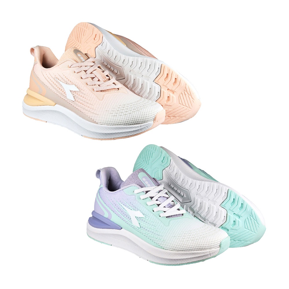 DIADORA迪亞多那 極光輕量慢跑鞋 女運動鞋 女鞋 時尚 漸層 透氣 吸震 減壓 Q彈 氣墊乳膠鞋墊 止滑 粉 紫, , large