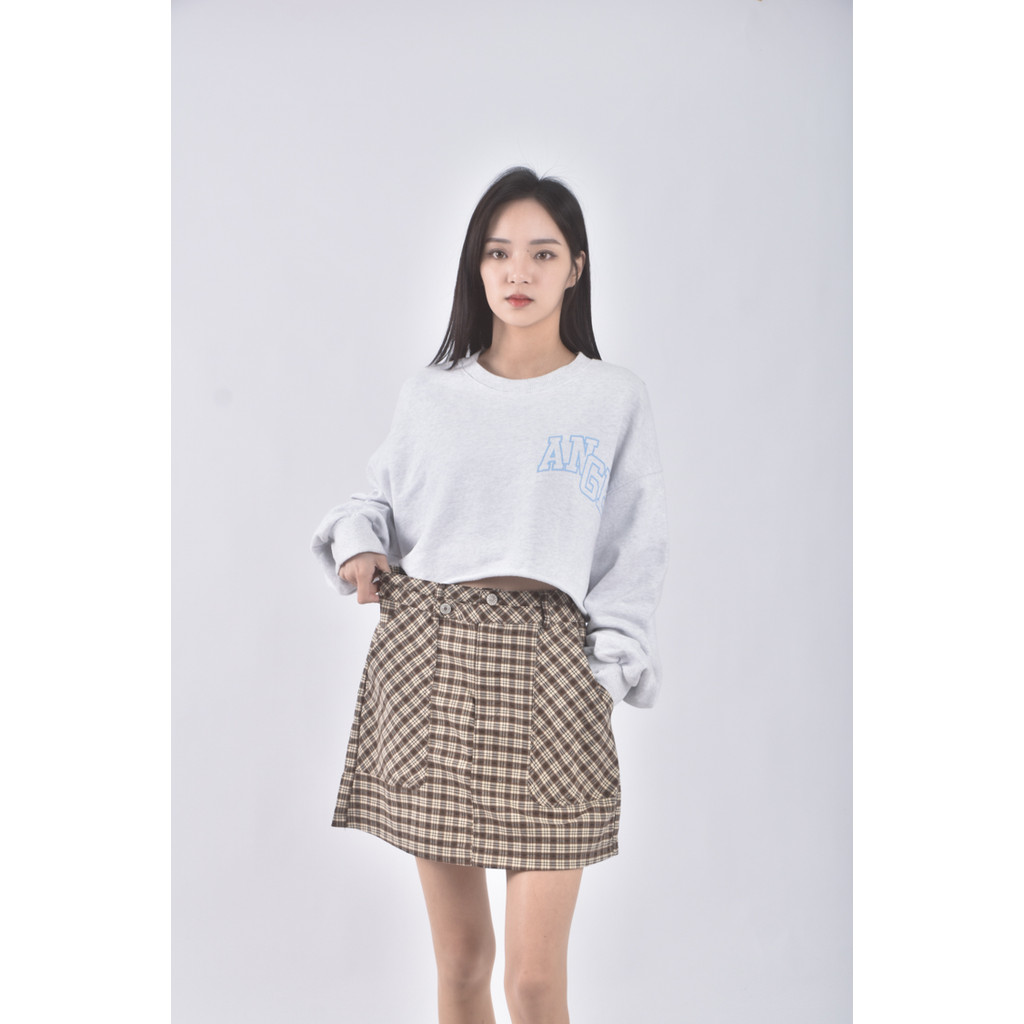 (L) bella studio質感棕色短裙二手衣, , large