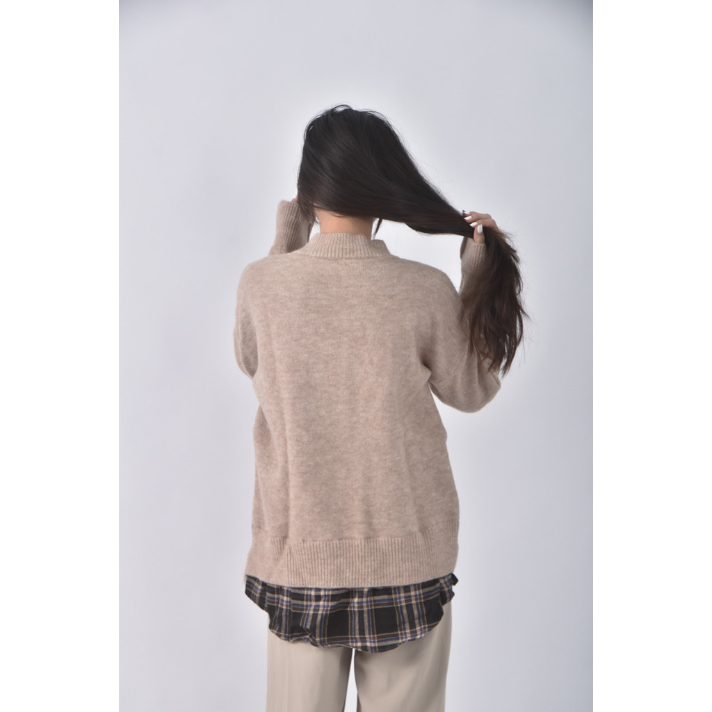 (XL) major made棉質圓領杏色長袖上衣二手衣, , large